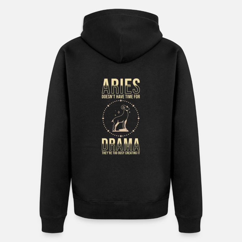 Widder Sternzeichen Astrologie Horoskop Widder - Unisex Premium Bio Zip Hoodie - Schwarz