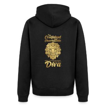 Löwe Sternzeichen Astrologie Horoskop Löwe - Unisex Premium Bio Zip Hoodie - Schwarz - Hinten - Nico (187cm)