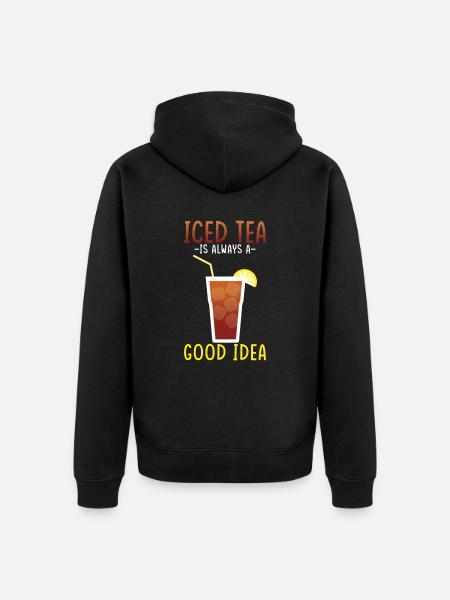 Eistee-getränkedesign Ruhe Bewahren Und Eistee - Unisex Premium Bio Zip Hoodie - Schwarz