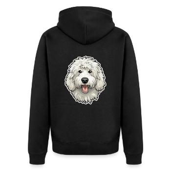 Maremma Abruzzo German Shepherd Maremmano Abruzzese - Unisex Premium Organic Zip Hoodie - black - Back - Nico (187cm)