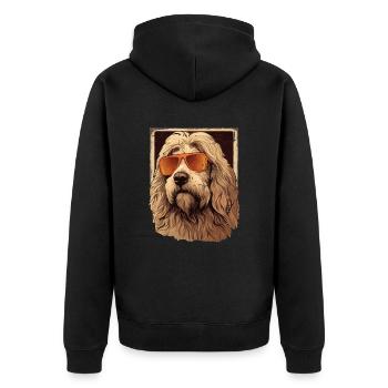 Maremma Abruzzo Shepherd Dog Maremmano Abruzzese - Unisex Premium Organic Zip Hoodie - black - Back - Nico (187cm)