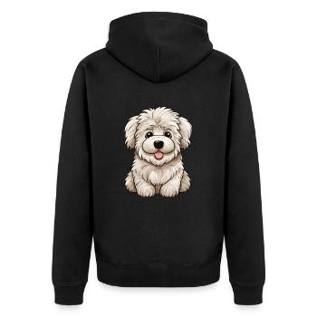 Maremmano Abruzzese Dog Kawaii Maremma - Unisex Premium Organic Zip Hoodie - black - Back - Nico (187cm)