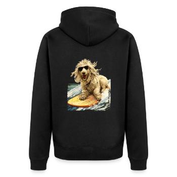 Maremmano Abruzzese German Shepherd Surfer - Unisex Premium Organic Zip Hoodie - black - Back - Nico (187cm)