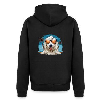 Maremmano Abruzzese German Shepherd - Unisex Premium Organic Zip Hoodie - black - Back - Nico (187cm)