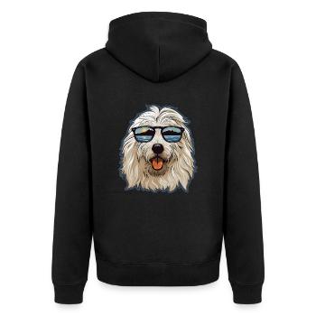 Maremmano Abruzzese German Shepherd - Unisex Premium Organic Zip Hoodie - black - Back - Nico (187cm)