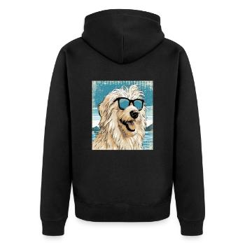 Maremmano Abruzzese German Shepherd - Unisex Premium Organic Zip Hoodie - black - Back - Nico (187cm)