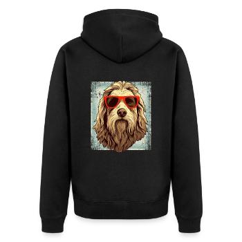 Maremmano Abruzzese German Shepherd - Unisex Premium Organic Zip Hoodie - black - Back - Nico (187cm)