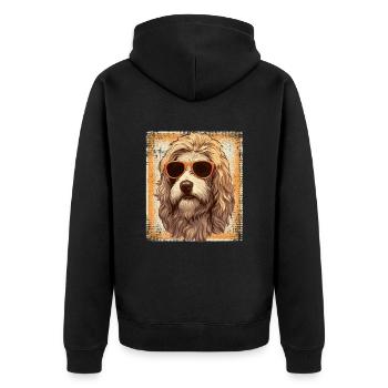 Maremmano Abruzzese German Shepherd - Unisex Premium Organic Zip Hoodie - black - Back - Nico (187cm)
