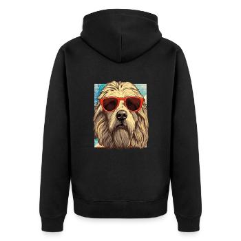 Maremmano Abruzzese German Shepherd - Unisex Premium Organic Zip Hoodie - black - Back - Nico (187cm)