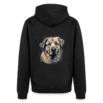 Kangal Dog Dog Breed Face - Unisex Premium Organic Zip Hoodie - black - Back - Nico (187cm)