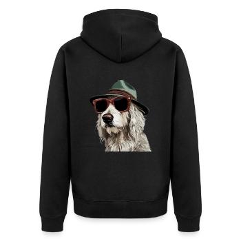 Maremmano Abruzzese German Shepherd - Unisex Premium Organic Zip Hoodie - black - Back - Nico (187cm)