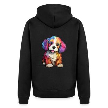 Puppy Dog Arc-en-ciel - Veste à capuche bio Premium Unisexe - noir - Dos - Nico (187cm)