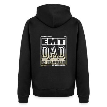 Emt Papa Gift - Unisex Premium Organic Zip Hoodie - black - Back - Nico (187cm)