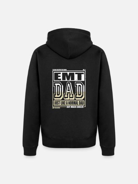 Emt Papa Gift - Unisex Premium Organic Zip Hoodie - black