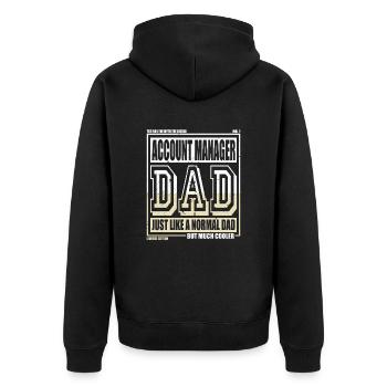 Buchhalter Papa Geschenk - Unisex Premium Bio Zip Hoodie - Schwarz - Hinten - Nico (187cm)