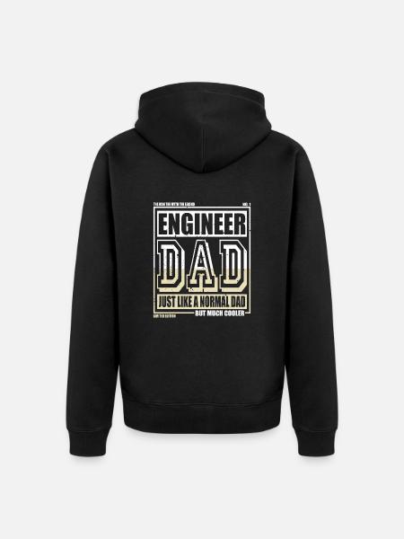Engineer Daddy Gift - Unisex Premium Organic Zip Hoodie - black