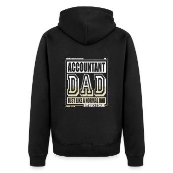 Buchhalter Papa Geschenk - Unisex Premium Bio Zip Hoodie - Schwarz - Hinten - Nico (187cm)