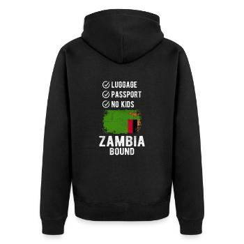 Vacances souvenirs en Zambie - Veste à capuche bio Premium Unisexe - noir - Dos - Nico (187cm)