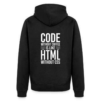 Coder Café Cadeau - Veste à capuche bio Premium Unisexe - noir - Dos - Nico (187cm)