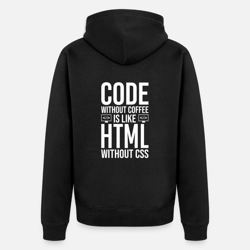 Coder Café Cadeau - Veste à capuche bio Premium Unisexe - noir
