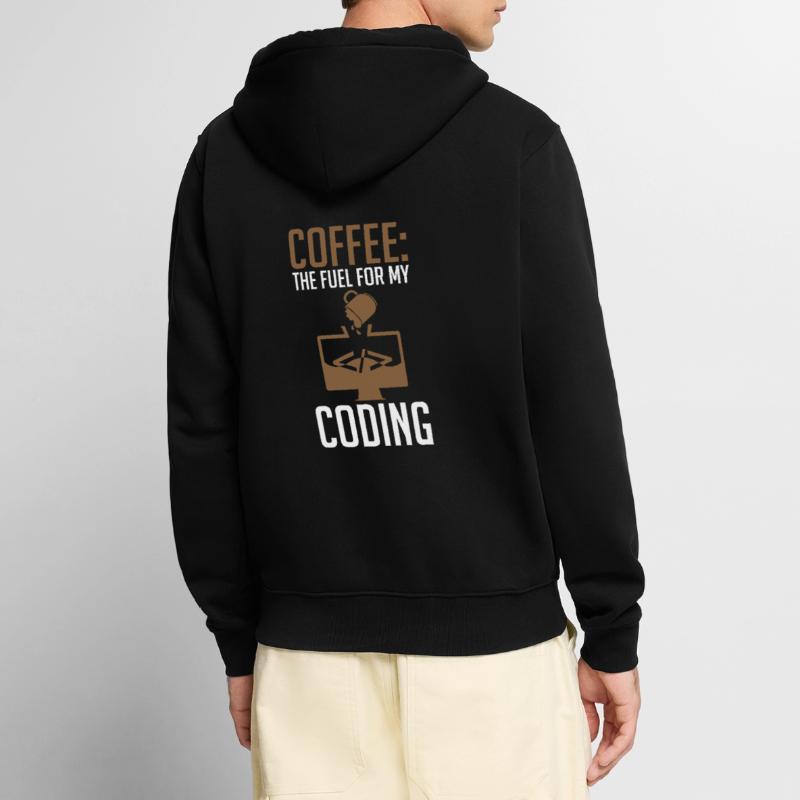 Coder Coffee Le carburant de mon codage Veste à capuche bio Premium Unisexe