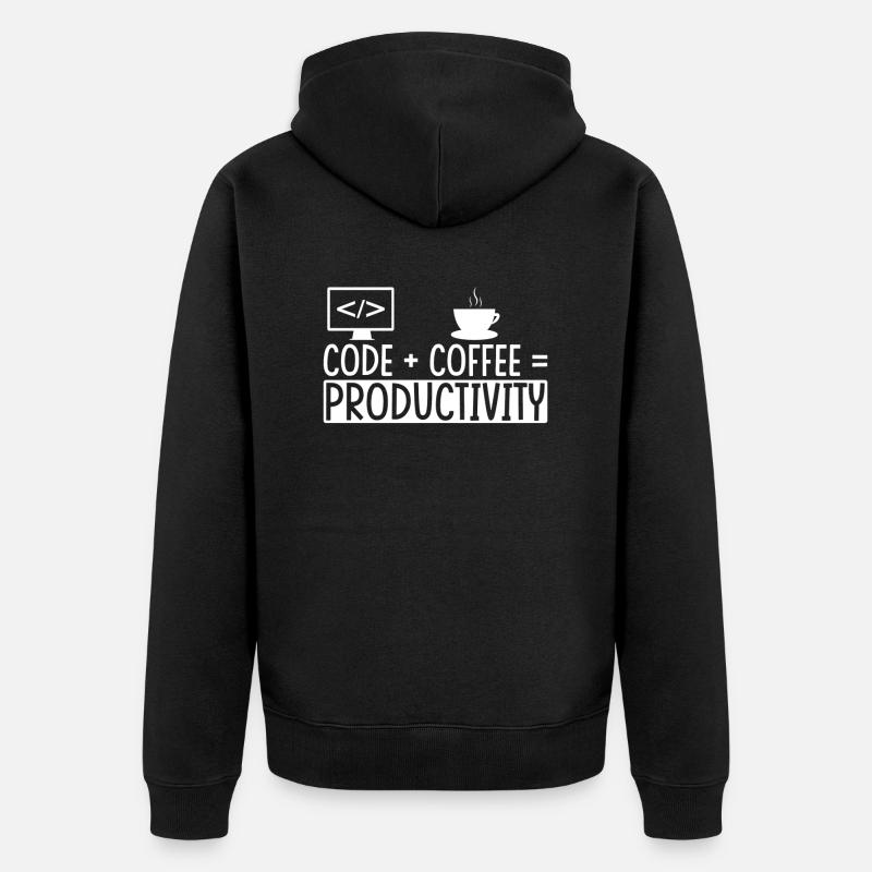 Coder Café Cadeau - Veste à capuche bio Premium Unisexe - noir