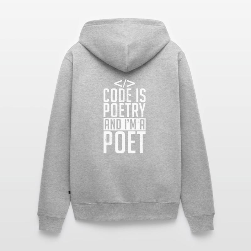Programmierer Entwickler Coder Code Unisex Premium Bio Zip Hoodie