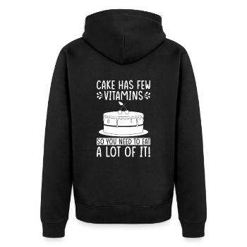 Kuchen Lustig Torten Liebe - Unisex Premium Bio Zip Hoodie - Schwarz - Hinten - Nico (187cm)