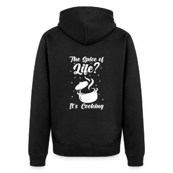 Chef Culinary chef says the spice of life? - Unisex Premium Organic Zip Hoodie - black - Back - Nico (187cm)
