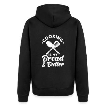Chef Chef Culinary Cooking - Unisex Premium Organic Zip Hoodie - black - Back - Nico (187cm)