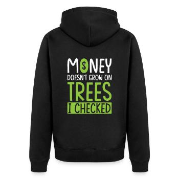 Gift for Finance Managers - Unisex Premium Organic Zip Hoodie - black - Back - Nico (187cm)