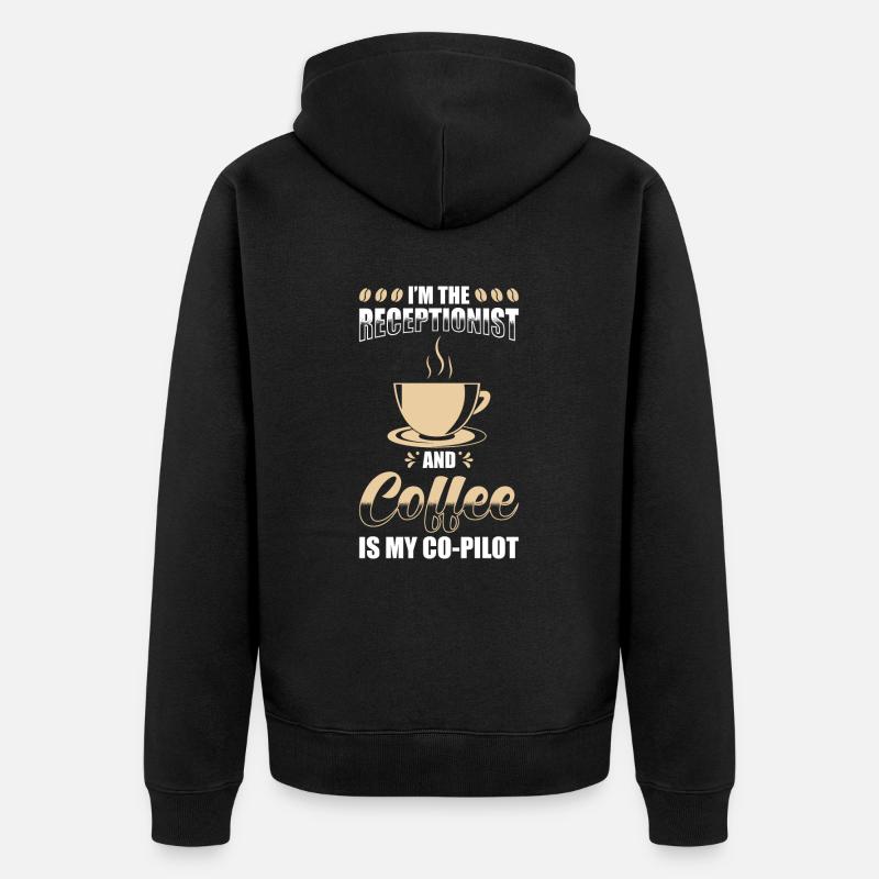 Réceptionniste Cadeau Café réceptionniste - Veste à capuche bio Premium Unisexe - noir