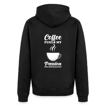 Photographe Cadeau Photographe Café Citation - Veste à capuche bio Premium Unisexe - noir - Dos - Nico (187cm)