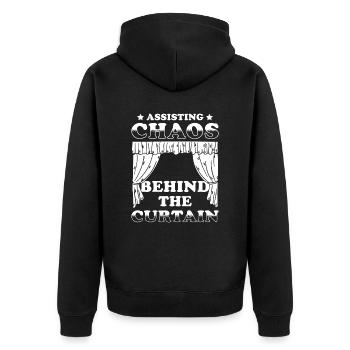 Assistant Stage Manager Job Gift - Unisex Premium Organic Zip Hoodie - black - Back - Nico (187cm)