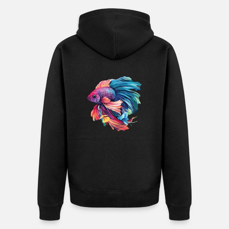 Bettafish Couleurs vives - Veste à capuche bio Premium Unisexe - noir