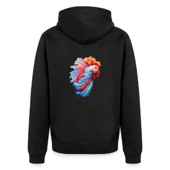 Bettafish Fish - Unisex Premium Organic Zip Hoodie - black - Back - Nico (187cm)