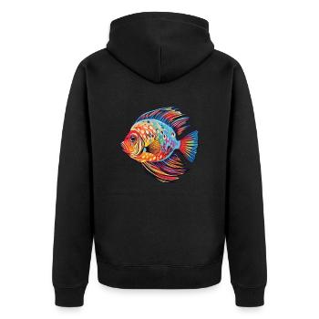 Aquarium de poissons discus - Veste à capuche bio Premium Unisexe - noir - Dos - Nico (187cm)