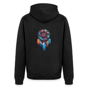 Capteur de rêves Plumes Attrape-rêves - Veste à capuche bio Premium Unisexe - noir - Dos - Nico (187cm)