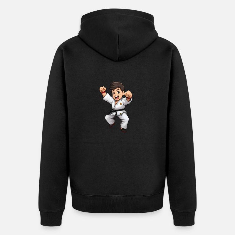 Karaté - Veste à capuche bio Premium Unisexe - noir