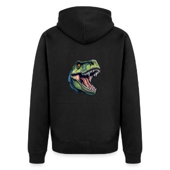 T-Rex Dino Tête - Veste à capuche bio Premium Unisexe - noir - Dos - Nico (187cm)