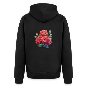 Fleur de Rose - Veste à capuche bio Premium Unisexe - noir - Dos - Nico (187cm)
