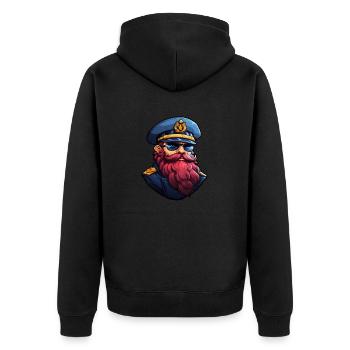 Matrose mit Bart - Unisex Premium Bio Zip Hoodie - Schwarz - Hinten - Nico (187cm)
