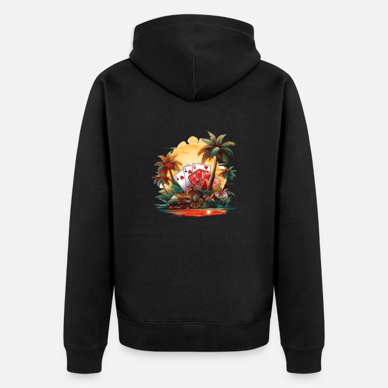 Kasyno - Ekologiczna rozpinana bluza z kapturem Premium unisex - czarny
