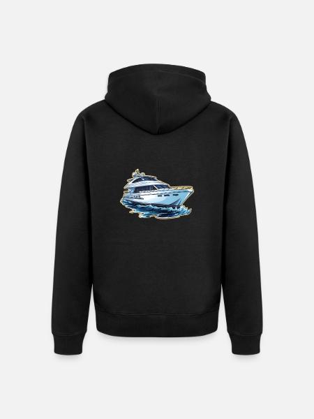 Yacht Motorboat - Unisex Premium Organic Zip Hoodie - black