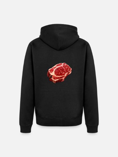Steak Fresh meat - Unisex Premium Organic Zip Hoodie - black