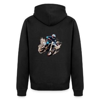 Moto de motocross - Veste à capuche bio Premium Unisexe - noir - Dos - Nico (187cm)
