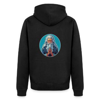 Guru Spiritualité Bouddhisme - Veste à capuche bio Premium Unisexe - noir - Dos - Nico (187cm)
