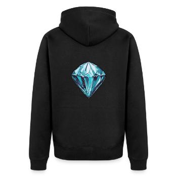 Diamant Kristall - Unisex Premium Bio Zip Hoodie - Schwarz - Hinten - Nico (187cm)