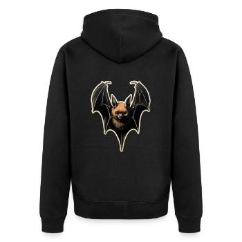 Horror-Fledermaus - Unisex Premium Bio Zip Hoodie - Schwarz - Hinten - Nico (187cm)