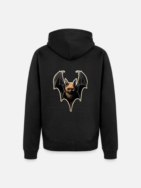 Horror Bat - Unisex Premium Organic Zip Hoodie - black